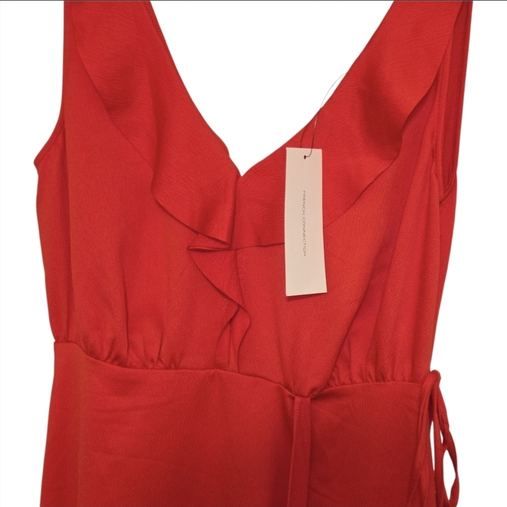 NWT French Connection Maudie Drape Sleeveless Wrap Dress Shanghai Red - Picture 6 of 12